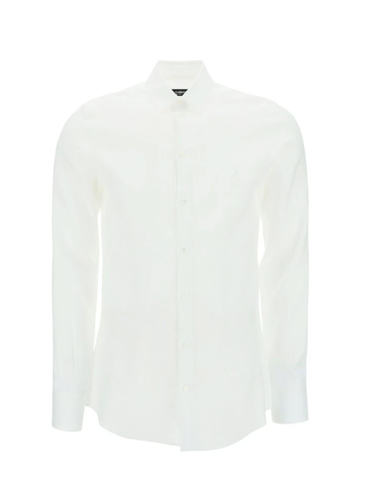 Dolce & Gabbana Logo Embroidered Shirt - White 1 Dolce & Gabbana Logo Embroidered Shirt - White