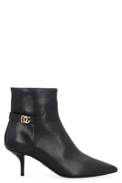 Dolce & Gabbana Monogram Logo Ankle Boots - Black
