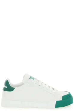 Dolce & Gabbana Portofino Lace-Up Sneakers - White