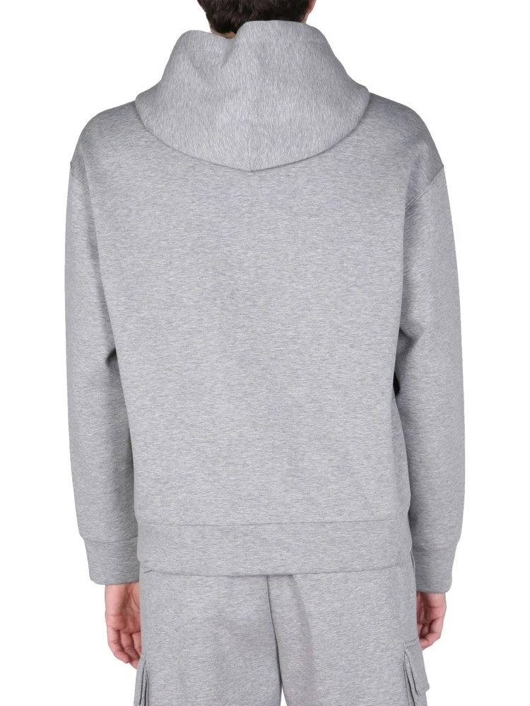 ( New Season ) Dolce & Gabbana Logo Embroidered Hoodie - Grey 2 ( New Season ) Dolce & Gabbana Logo Embroidered Hoodie - Grey - Image 2