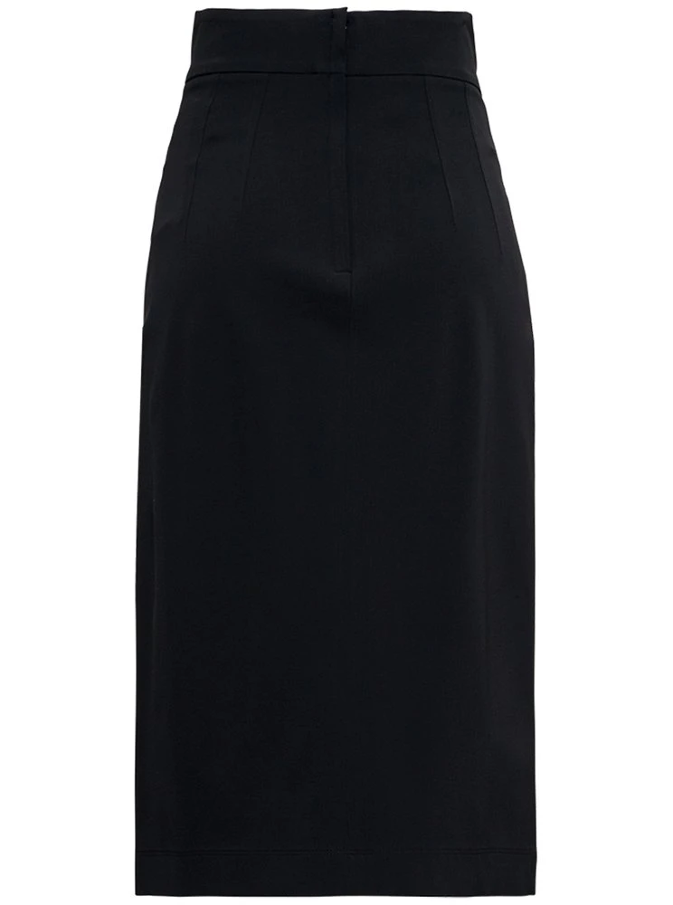( New Season ) Dolce & Gabbana Side Split Longuette Skirt - Black 2 ( New Season ) Dolce & Gabbana Side Split Longuette Skirt - Black - Image 2