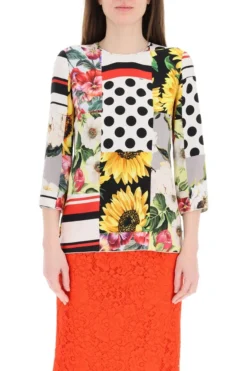 Dolce & Gabbana Mix Print Blouse - Multi -Cheap Vestureo Store 8a9999aaec83d8310e31438a40cf2e17