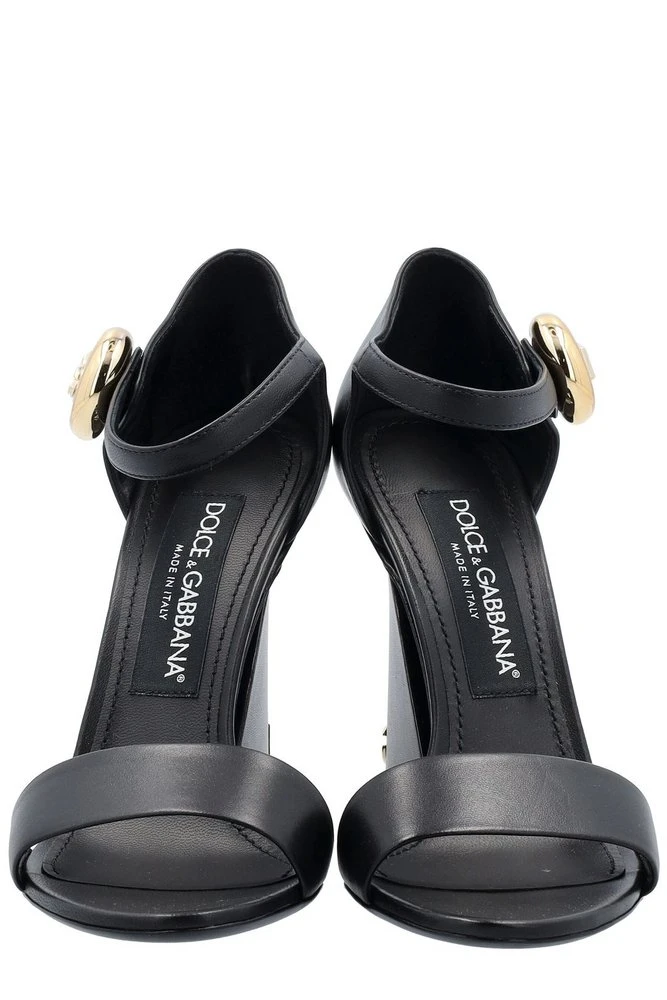 ( New Season ) Dolce & Gabbana Open Toe Ankle Strap Sandals - Black 4 ( New Season ) Dolce & Gabbana Open Toe Ankle Strap Sandals - Black - Image 4