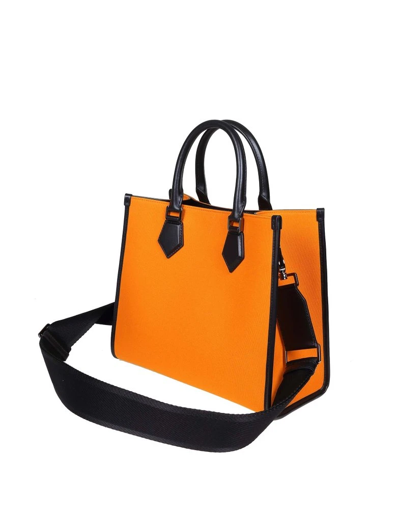 ( New Season ) Dolce & Gabbana Logo Embroidered Small Shopper Bag - Orange 2 ( New Season ) Dolce & Gabbana Logo Embroidered Small Shopper Bag - Orange - Image 2