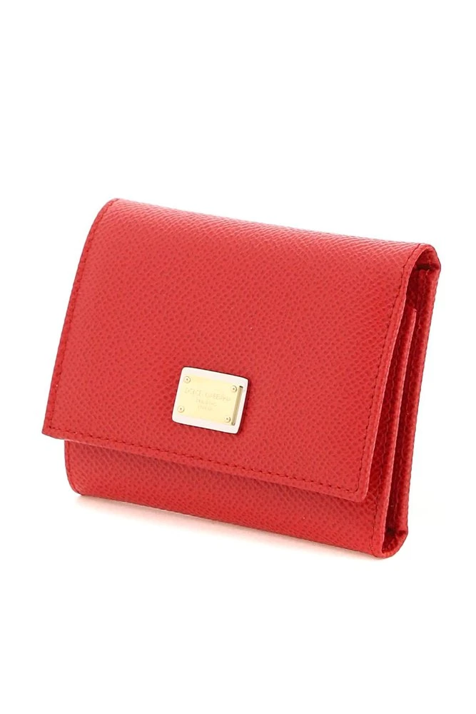 ( New Season ) Dolce & Gabbana Logo Plaque Trifold Wallet - Red 3 ( New Season ) Dolce & Gabbana Logo Plaque Trifold Wallet - Red - Image 3