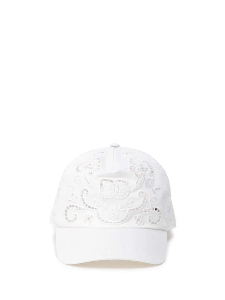 ( New Season ) Dolce & Gabbana Cut-Out Embroidered Drill Hat - White 1 ( New Season ) Dolce & Gabbana Cut-Out Embroidered Drill Hat - White
