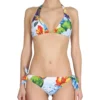 ( New Season ) Dolce & Gabbana Allover Floral Print Halterneck Bikini - Multi