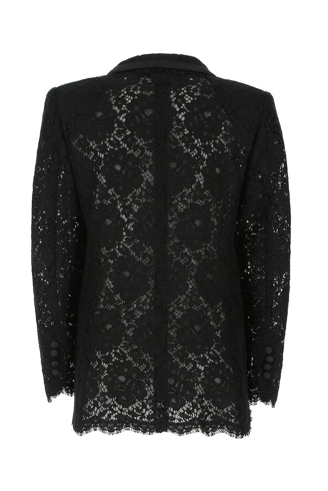 Dolce & Gabbana Lace Embroidered Blazer - Black 2 Dolce & Gabbana Lace Embroidered Blazer - Black - Image 2
