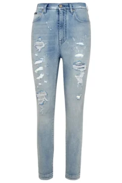 ( New Season ) Dolce & Gabbana Distressed Skinny Cut Jeans - Blue