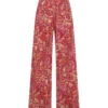 ( New Season ) Dolce & Gabbana 60s Printed Charmeuse Palazzo Pants - Pink