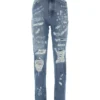 Dolce & Gabbana Distressed Straight-Leg Jeans - Blue