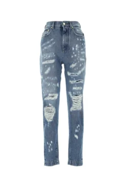 Dolce & Gabbana Distressed Straight-Leg Jeans - Blue