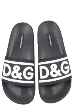 ( New Season ) Dolce & Gabbana Logo Embossed Beach Slides - Black 5 ( New Season ) Dolce & Gabbana Logo Embossed Beach Slides - Black -Cheap Vestureo Store 8defa22e195afff74105ac95ee06b59d