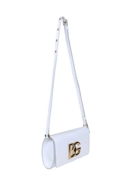 ( New Season ) Dolce & Gabbana DG Plaque Crossbody Bag - White -Cheap Vestureo Store 8e1ad546c17a3cea764028537e4024ae