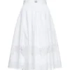 ( New Season ) Dolce & Gabbana Embroidered Midi Skirt - White