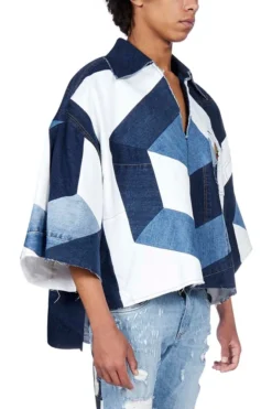 Dolce & Gabbana Patchwork Denim Short-Sleeve Shirt - Multi -Cheap Vestureo Store 9086739ec434edca5173ce6918e4378f