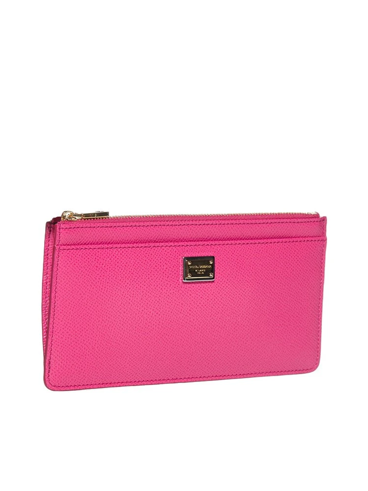 ( New Season ) Dolce & Gabbana Logo Plaque Zipped Cardholder - Pink 3 ( New Season ) Dolce & Gabbana Logo Plaque Zipped Cardholder - Pink - Image 3