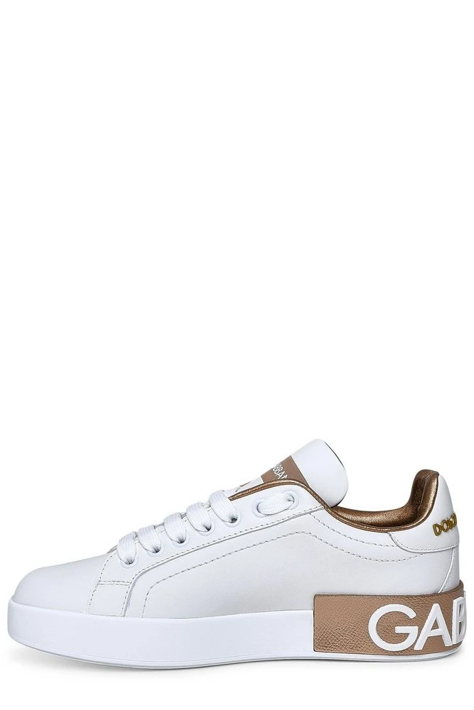 ( New Season ) Dolce & Gabbana Portofino Lace-Up Sneakers - White 2 ( New Season ) Dolce & Gabbana Portofino Lace-Up Sneakers - White - Image 2