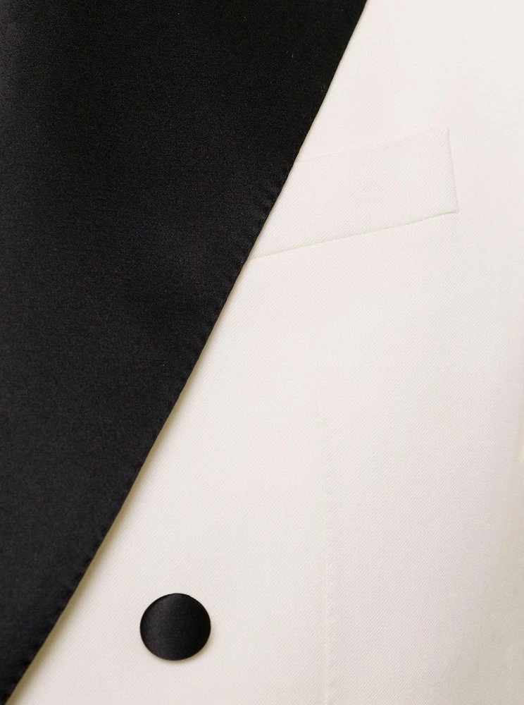 ( New Season ) Dolce & Gabbana Double-Breasted Slim Fit Tuxedo Suit - White 3 ( New Season ) Dolce & Gabbana Double-Breasted Slim Fit Tuxedo Suit - White - Image 3