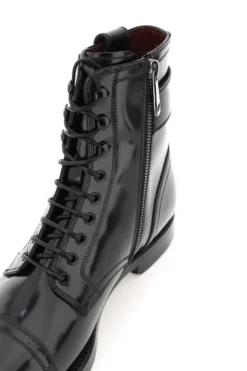 Dolce & Gabbana Logo Plaque Lace-Up Boots - Black -Cheap Vestureo Store 91fde17f86f02ba24760208dd0b197c4