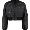 Dolce & Gabbana Cropped Zipped Bomber Jacket - Black