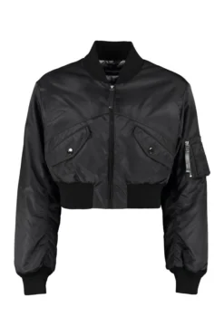 Dolce & Gabbana Cropped Zipped Bomber Jacket - Black