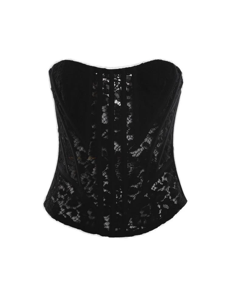 ( New Season ) Dolce & Gabbana Lace Detailed Corset Top - Black 1 ( New Season ) Dolce & Gabbana Lace Detailed Corset Top - Black