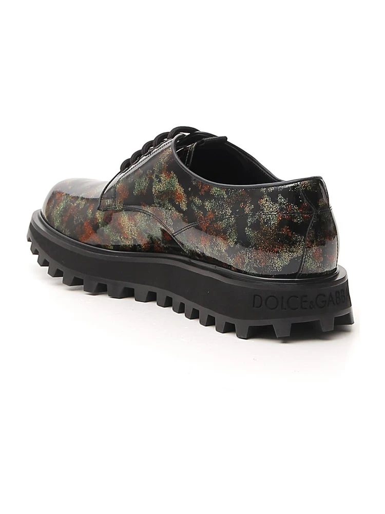Dolce & Gabbana Printed Derby Lace-Up Shoes - MultMulti 3 Dolce & Gabbana Printed Derby Lace-Up Shoes - MultMulti - Image 3