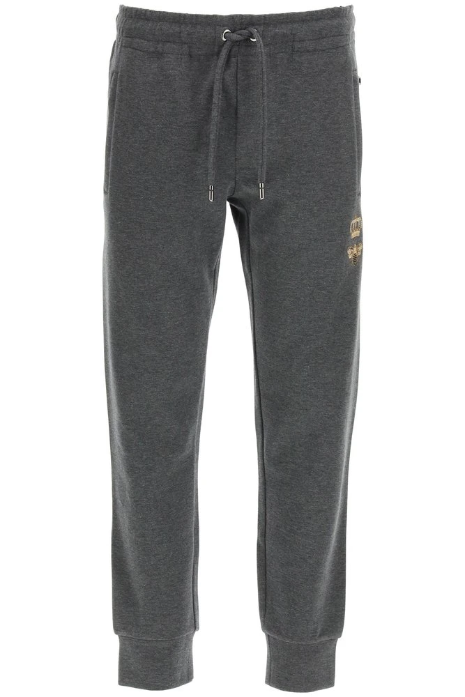 Dolce & Gabbana Bee Embroidered Jogger Pants - Grey 1 Dolce & Gabbana Bee Embroidered Jogger Pants - Grey