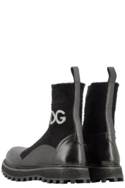 Dolce & Gabbana Logo Intarsia Panelled Boots - Black -Cheap Vestureo Store 93955b575f90150c0362ddbb6de35b90