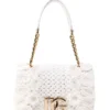 ( New Season ) Dolce & Gabbana DG Girls Knit Tote Bag - White