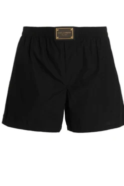( New Season ) Dolce & Gabbana Logo Plaque Shorts - Black