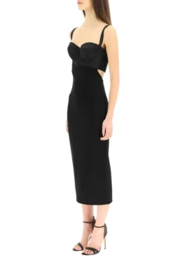 ( New Season ) Dolce & Gabbana Cut Out Spaghetti Strap Midi Dress - Black -Cheap Vestureo Store 93fb5c2cd547feed2fd44f2850ff50e7