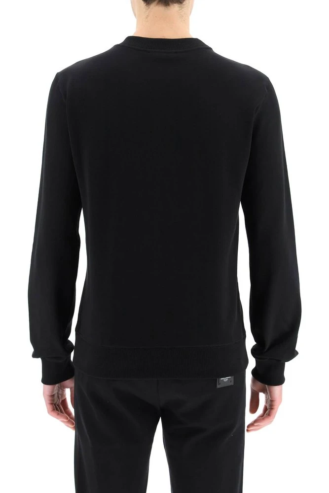 ( New Season ) Dolce & Gabbana Logo Patch Crewneck Sweatshirt - Black 3 ( New Season ) Dolce & Gabbana Logo Patch Crewneck Sweatshirt - Black - Image 3