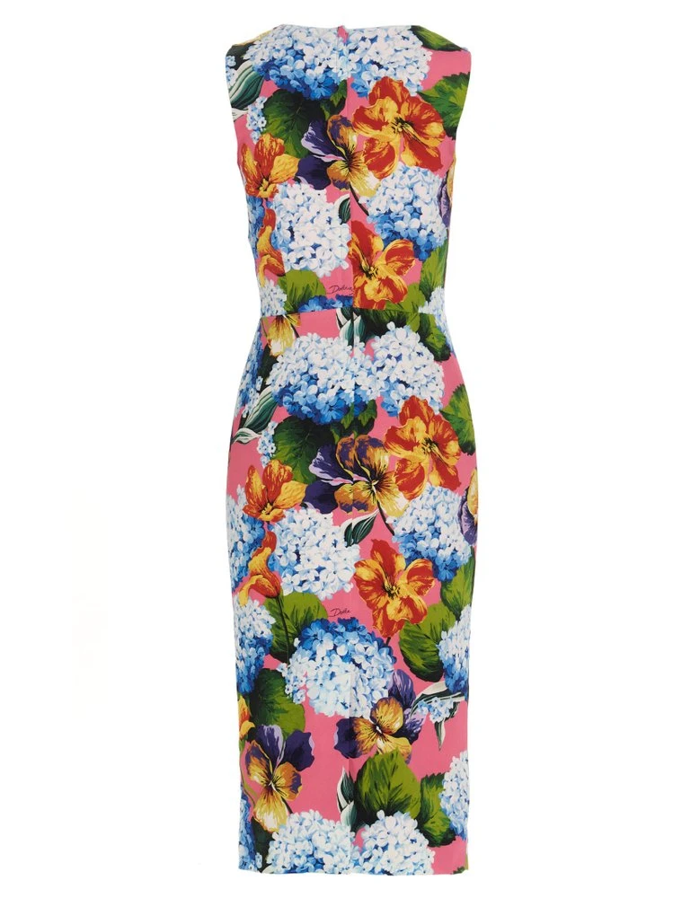 ( New Season ) Dolce & Gabbana Sleeveless Graphic Printed Midi Dress - Multi 2 ( New Season ) Dolce & Gabbana Sleeveless Graphic Printed Midi Dress - Multi - Image 2