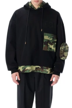 ( New Season ) Dolce & Gabbana Camoufalge Detailed Hoodie - Multi