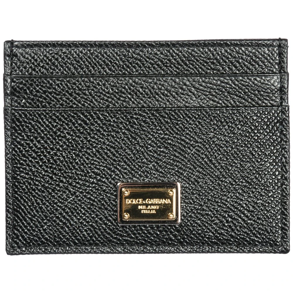 Dolce & Gabbana Logo Plaque Cardholder - Black 1 Dolce & Gabbana Logo Plaque Cardholder - Black