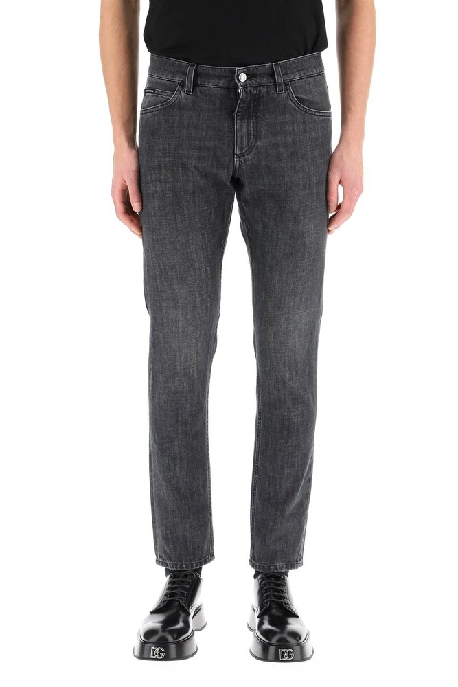 ( New Season ) Dolce & Gabbana Straight Leg Faded Effect Jeans - Grey 2 ( New Season ) Dolce & Gabbana Straight Leg Faded Effect Jeans - Grey - Image 2