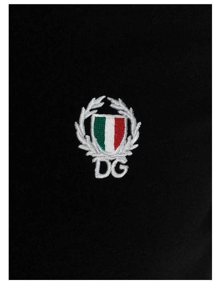 Dolce & Gabbana Logo Patch Crewneck T-Shirt - Black 4 Dolce & Gabbana Logo Patch Crewneck T-Shirt - Black - Image 4