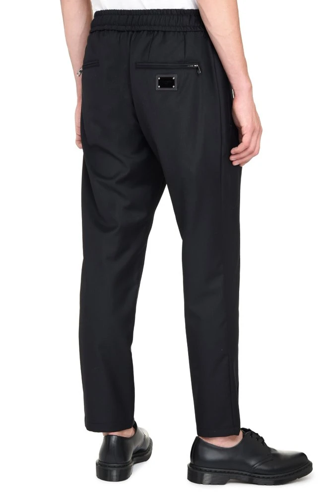 Dolce & Gabbana Logo Patch Pants - Black 4 Dolce & Gabbana Logo Patch Pants - Black - Image 4