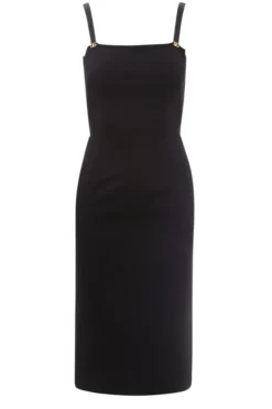 Dolce & Gabbana Strapped Midi Pencil Dress - Black