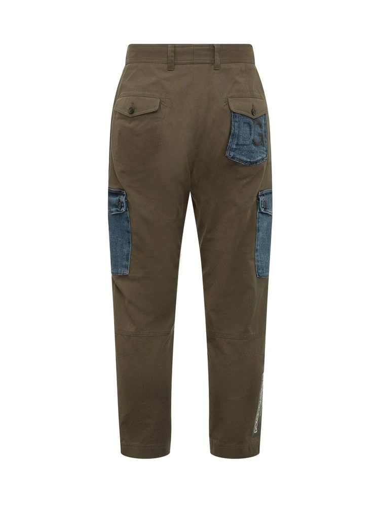 Dolce & Gabbana Pocket Detailed Straight Leg Trousers - Green 2 Dolce & Gabbana Pocket Detailed Straight Leg Trousers - Green - Image 2