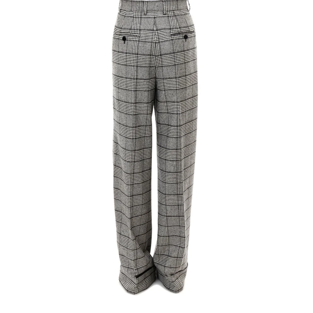 Dolce & Gabbana Checked Wide Leg Pants - Multi 2 Dolce & Gabbana Checked Wide Leg Pants - Multi - Image 2