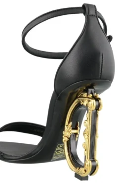 Dolce & Gabbana Logo Embellished Heel Sandals - Black -Cheap Vestureo Store 96dfbd447584ff3a034d42af053d5080