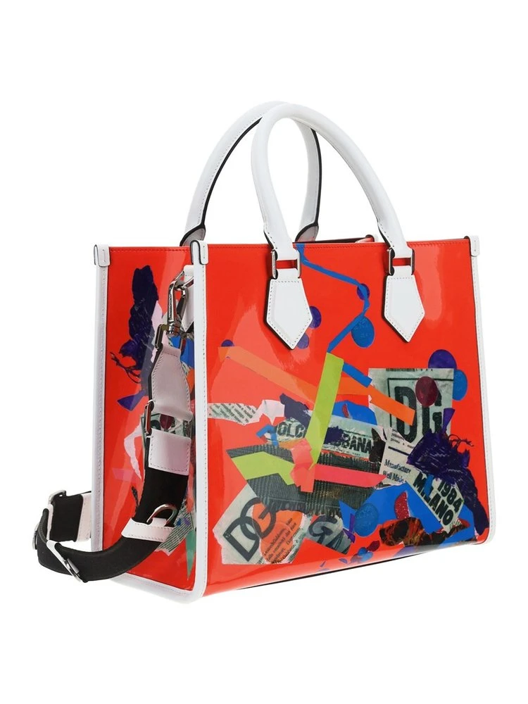 ( New Season ) Dolce & Gabbana Logo Plaque Patchwork Tote Bag - Multi 2 ( New Season ) Dolce & Gabbana Logo Plaque Patchwork Tote Bag - Multi - Image 2
