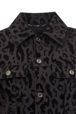 Dolce & Gabbana Animalier Print Denim Jacket - Black -Cheap Vestureo Store 975623069aca695169bd5eb4085f6023