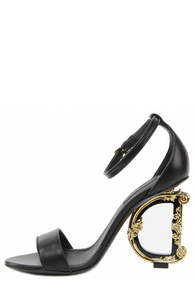 ( New Season ) Dolce & Gabbana Baroque Heel Sandals - Black 2 ( New Season ) Dolce & Gabbana Baroque Heel Sandals - Black - Image 2
