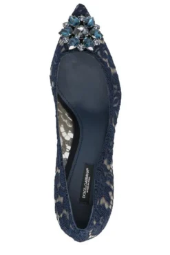 Dolce & Gabbana Bellucci Embellished Lace Pumps - Navy -Cheap Vestureo Store 97a15e8d37b8f2694e3d50df37f25b22