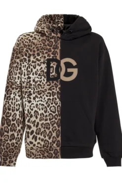 Dolce & Gabbana Leopard Print Two-Tone Hoodie - Multi