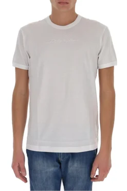 Dolce & Gabbana Logo Embroidered T-Shirt - White -Cheap Vestureo Store 98e39477865fdefdff6217213b8fb395